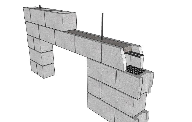 steel lintels in concrete block walls